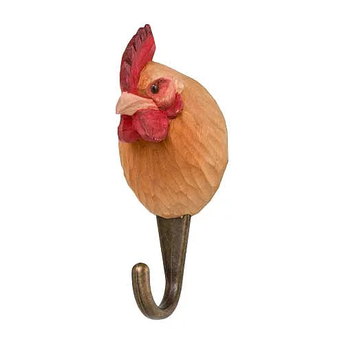 Handcarved Wooden Hook - Hen