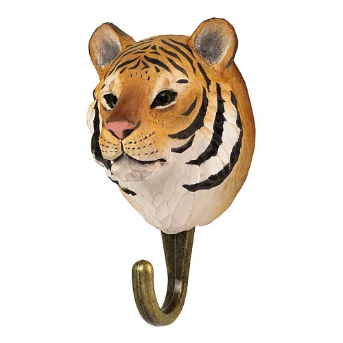 Handcarved Wooden Hook - Tiger
