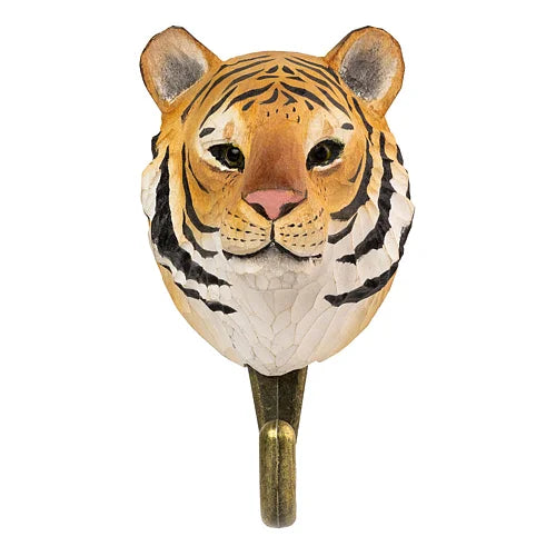 Handcarved Wooden Hook - Tiger