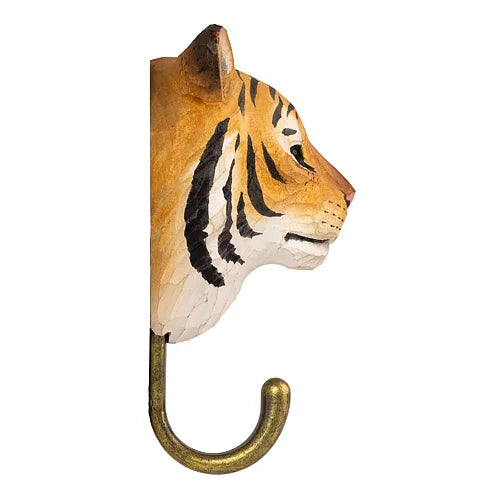Handcarved Wooden Hook - Tiger
