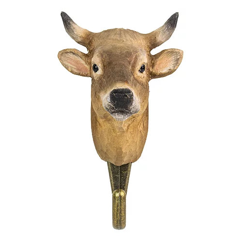 Handcarved Wooden Hook - Alpine Cow