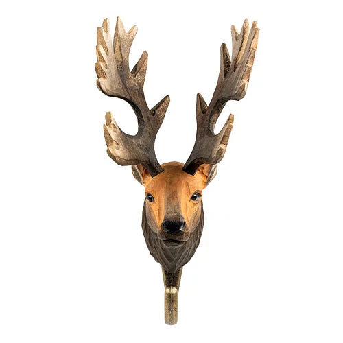 Handcarved Wooden Hook - Red Deer