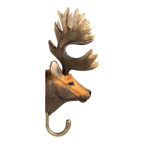 Handcarved Wooden Hook - Red Deer
