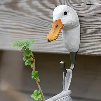 Handcarved Wooden Hook - Duck