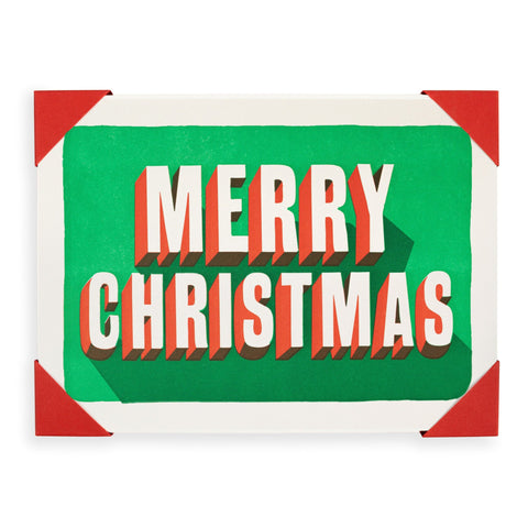 Letterpress Christmas Card Pack - Merry Christmas