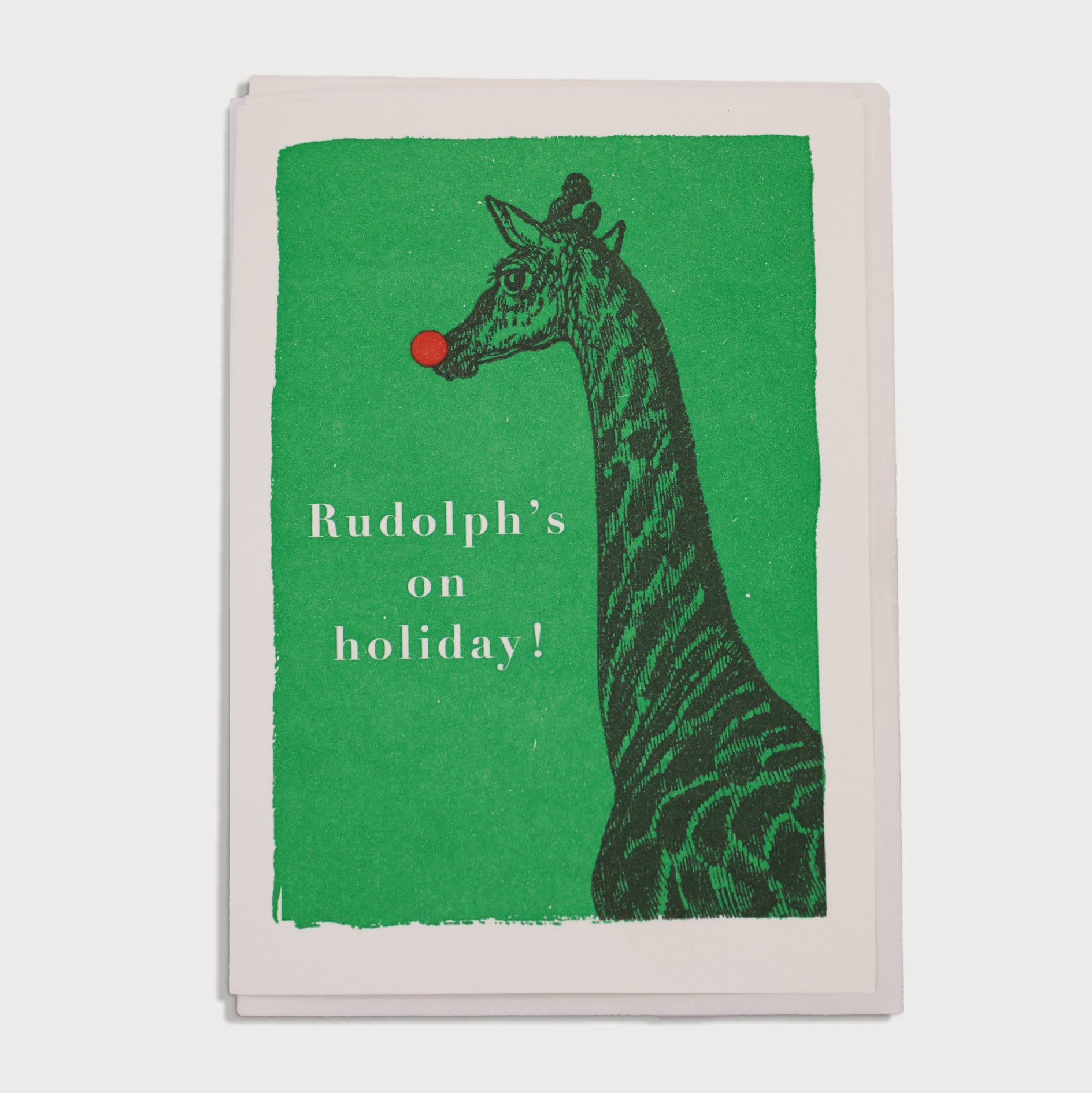 Letterpress Christmas Card - Rudolphs On Holiday