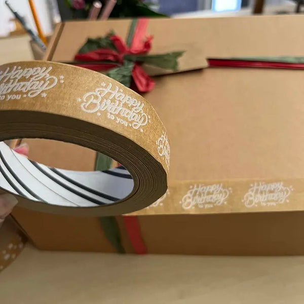 Happy Birthday Kraft Paper Tape