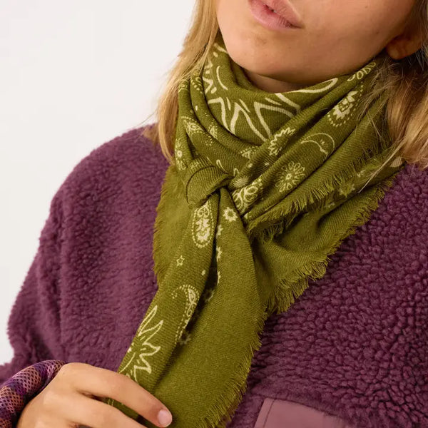 100% Wool Scarf - Louise Khaki