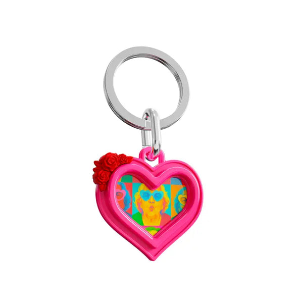 Metalmorphose Pink Heart Photo Frame Keyring