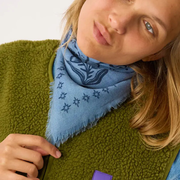 100% Small Wool Scarf - Sacha Blue