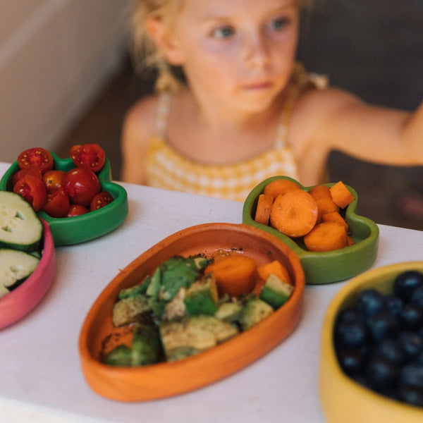 Cathy the Carrot Rubberwood Baby Bowl & Spoon