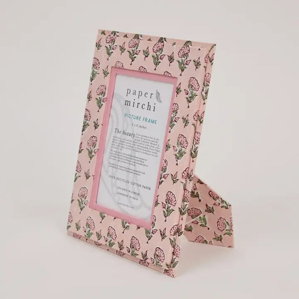 Block Printed Picture Frame (4x6) - Ditsy Floral Blush