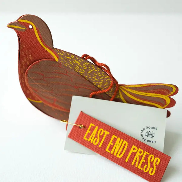 Screen-Printed Board Decoration - Robin