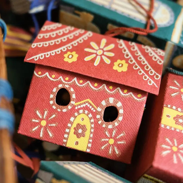 Screen-Printed Board Decoration - Gingerbread House