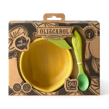 Lou The Lemonwood Rubber baby Bowl & Spoon