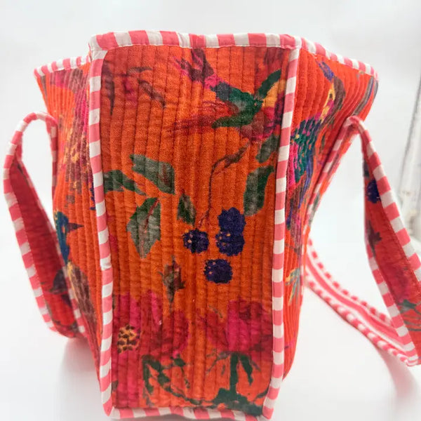 Velvet Kantha Quilted Boho Reversible Tote Bag