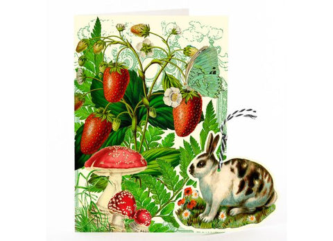 Madame Treacle Fandangle Card - Black & White Rabbit
