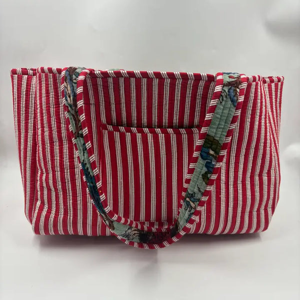 Velvet Kantha Quilted Boho Reversible Tote Bag