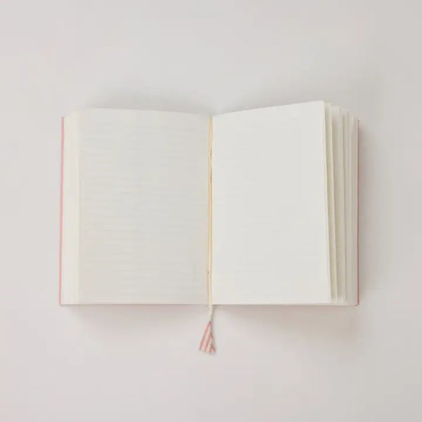 Hand Block Printed Blank A5 Notebook - Marigold Glitz Blush