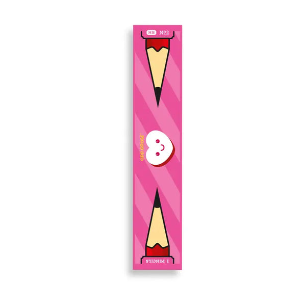 Heart Foil Printed Pencils - Box of 3