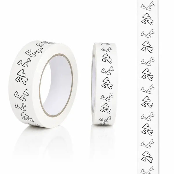 Black & White Hearts Paper Tape