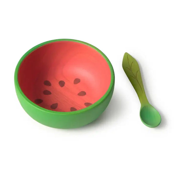 Wally The Watermelon Rubber Baby Bowl & Spoon