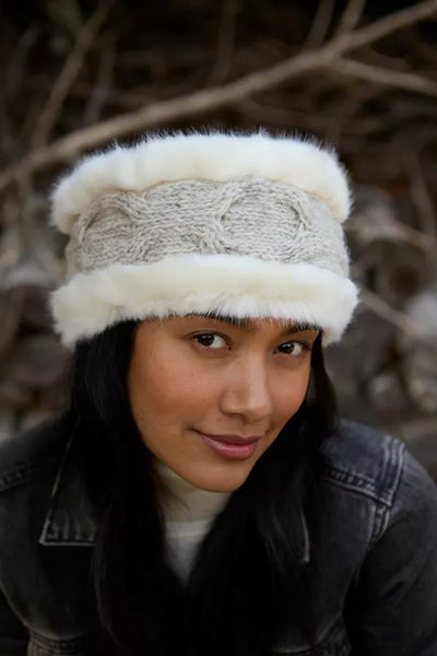Pachamama Chamonix Fur Headband - Oatmeal