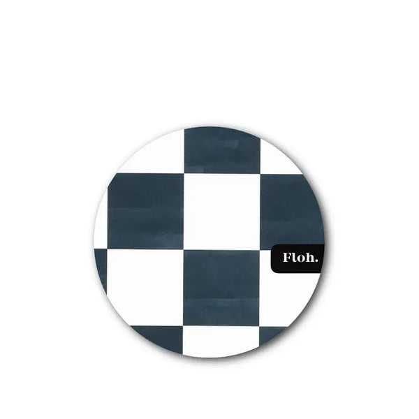 Round Coaster - Espresso Checkerboard