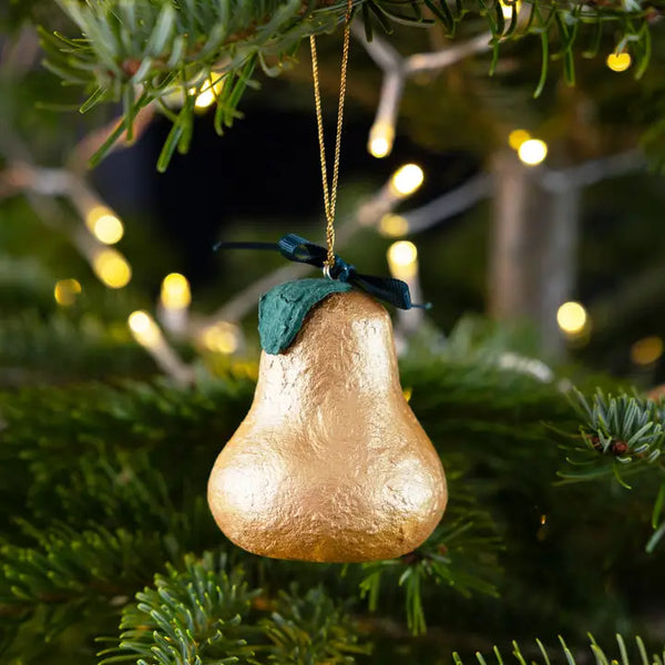 Handmade Gold Pear Hanging Decoration