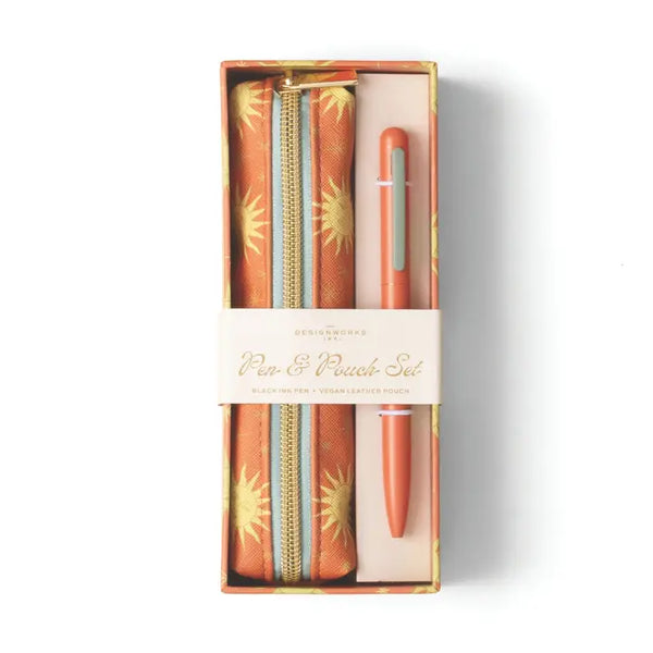 Pen & Pouch Set - Terracotta Sun