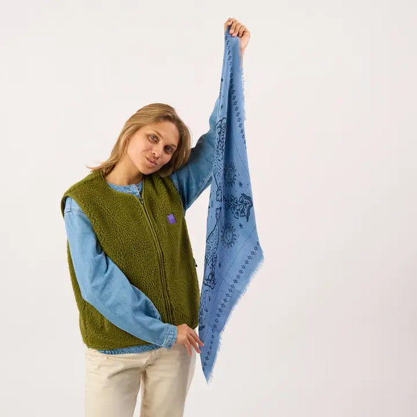 100% Small Wool Scarf - Sacha Blue