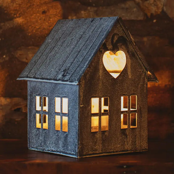 Corrugated Roof House Tea Light Holder