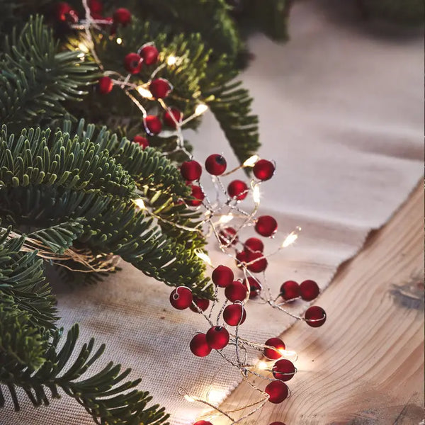 Red Berry Lights - Battery Powered