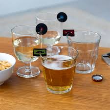 Music drinks markers (set of 6) - Record and cassette
