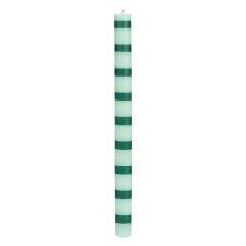 Green Stripe Straight Dinner Candle