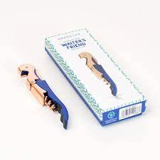 Corkscrew Waiters Friend - Rose Gold & Blue