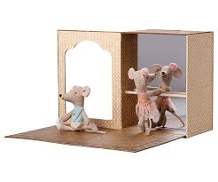 Maileg Ballet mice in Dance Studio - Little sister & brother