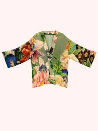 Powder Mid-Length Kimono - Botanical Bouquet