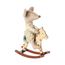 Maileg Mouse Spotty Rocking Horse