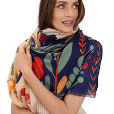 Powder Print Scarf - Scandi Two Tone Floral