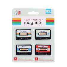 Mini Music Cassette Magnets - Set of 4