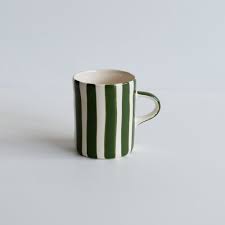 Musango Demi Candy Stripe Mug - Moss Green