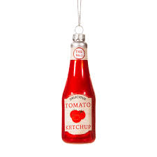 Ketchup Christmas Glass Bauble