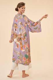 Powder Prancing Tiger Kimono Gown