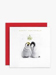 Susan O'Hanlon Christmas Card - Cuddling Penguins