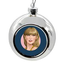 Christmas Silver Bauble - 'Tay Navy and Pink