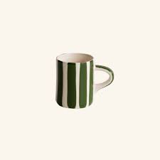 Musango Candy Stripe Espresso Cup - Moss Green