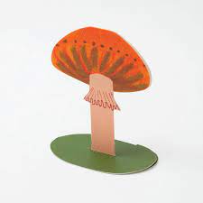 Stand Up Card - Orange Frilly Mushroom