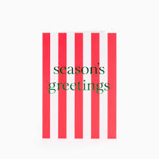Christmas Card - Seasons Greetings Stripe
