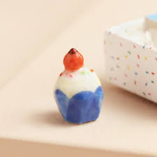 Tiny Matchbox Ceramic Token - Birthday Cake